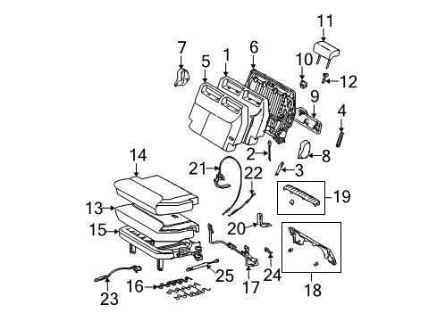 2007 Toyota Sienna Rear Seat Components Recliner Cover Diagram for 71844-08020-B0