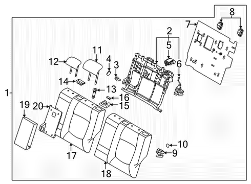 2021 Kia Seltos Rear Seat Components Panel Assembly-Rear Seat Diagram for 89345Q5000