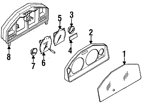 1998 Nissan 200SX Instruments & Gauges Speedometer Assembly Diagram for 24820-8B700