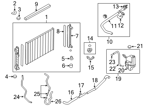2011 Nissan Quest Radiator & Components Seal-Packing Radiator Diagram for 21414-1AA0A