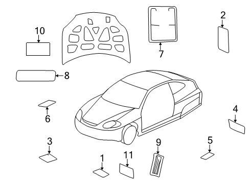 2001 Honda Insight Information Labels Label, Caution Diagram for 1K850-PHM-A00