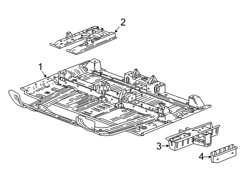 2022 Buick Enclave Floor & Rails Lower Reinforcement Diagram for 84115654