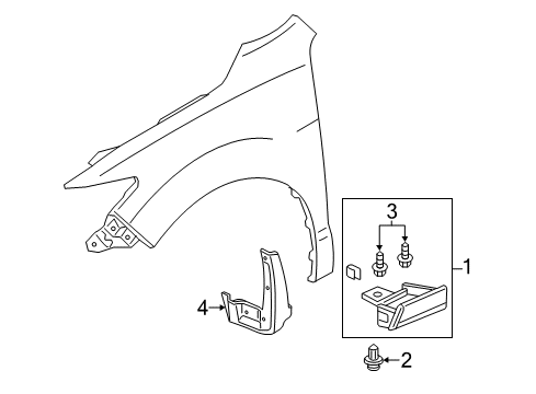 2015 Acura RDX Exterior Trim - Fender Garnish Assembly, Right Front Fender (Lower) Diagram for 75311-TX4-A01