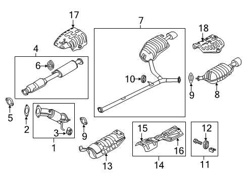 2014 Kia Optima Exhaust Components Converter & Pipe Diagram for 286003Q410