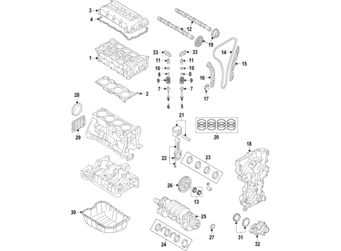 2019 Hyundai Elantra Engine Parts, Mounts, Cylinder Head & Valves, Camshaft & Timing, Oil Pan, Oil Pump, Crankshaft & Bearings, Pistons, Rings & Bearings, Variable Valve Timing Bracket Assembly-Roll Rod Diagram for 21950-F2300