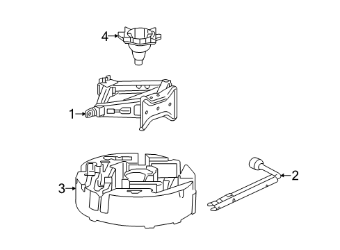 2014 Cadillac XTS Jack & Components Jack Carrier Diagram for 22808193