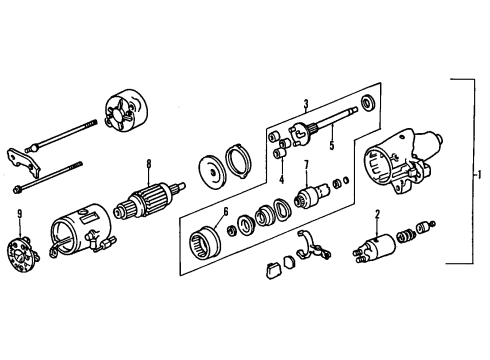 1992 Acura Vigor Starter Starter (Reman) Diagram for 06312-PV1-505RM