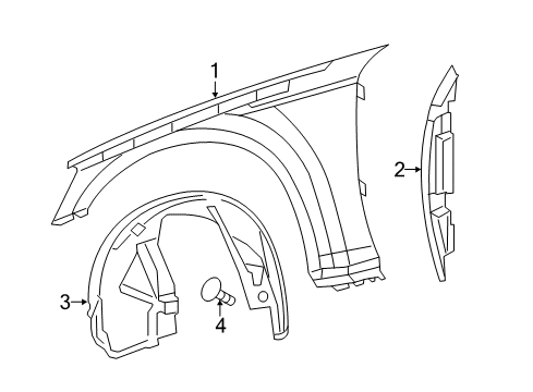 2020 Chrysler 300 Fender & Components Shield-Splash Diagram for 68205932AH