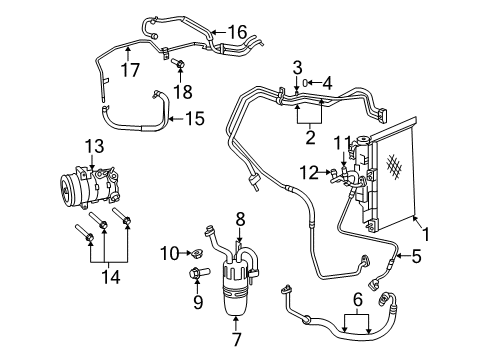 2008 Dodge Avenger A/C Condenser, Compressor & Lines Line-A/C Suction Diagram for 5058221AC