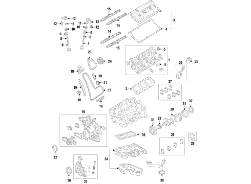 2010 Toyota FJ Cruiser Engine Parts, Mounts, Cylinder Head & Valves, Camshaft & Timing, Oil Pan, Oil Pump, Crankshaft & Bearings, Pistons, Rings & Bearings, Variable Valve Timing Piston Diagram for 13101-31120