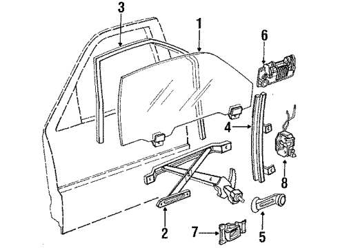 1990 Honda CRX Glass - Door Handle Assembly, Driver Side Inside (Sleek Gray Lock) Diagram for 72160-SH3-004ZC