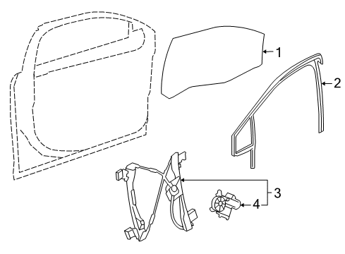 2018 Chevrolet Cruze Front Door Run Weatherstrip Diagram for 42686962