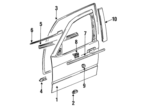 1998 BMW M3 Front Door Inner Right Window Channel Cover Diagram for 51218174764