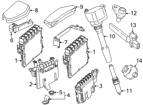 2019 BMW M5 Powertrain Control Pull-Down Tensioner, Right Diagram for 12908643115