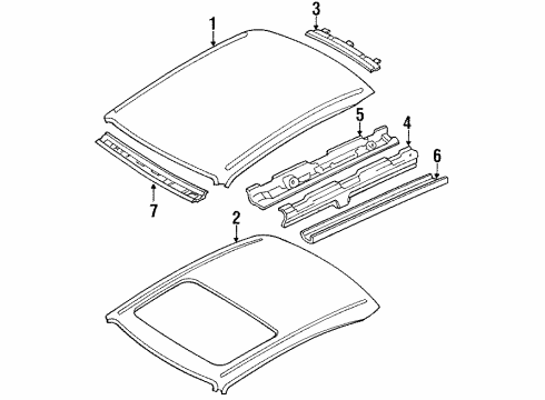 1990 Toyota Cressida Roof & Components Roof Panel Diagram for 63111-22170