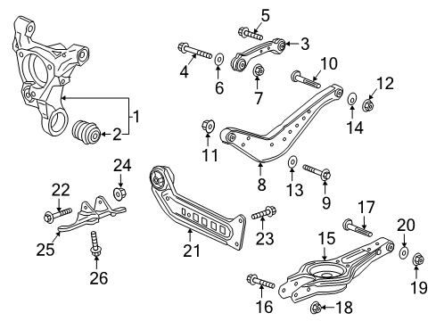 2018 Buick Regal TourX Rear Suspension, Lower Control Arm, Upper Control Arm, Ride Control, Stabilizer Bar, Suspension Components Front Arm Diagram for 84309092