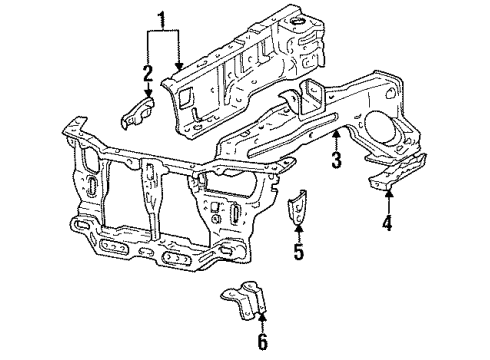 1996 Hyundai Accent Structural Components & Rails Reinforcement-Battery Tray Leg Diagram for 64695-22000