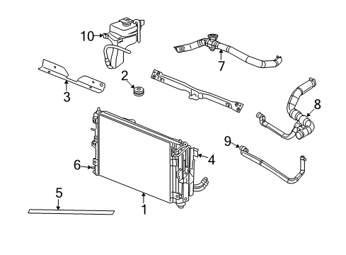 2007 Jeep Patriot Radiator & Components Bracket-Cooling Module Diagram for 5115966AA