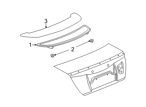 2004 Saturn Ion Rear Spoiler Spoiler Nut Diagram for 10060526