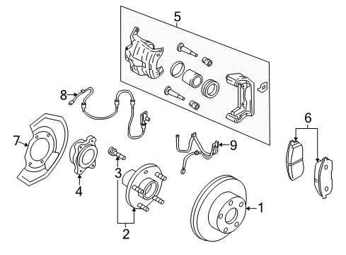2005 Infiniti G35 Anti-Lock Brakes Plate-BAFFLE Diagram for 41161-AL500