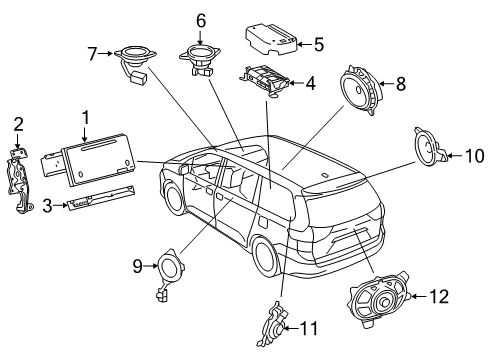 2019 Toyota Sienna Sound System Amplifier Diagram for 86280-08040