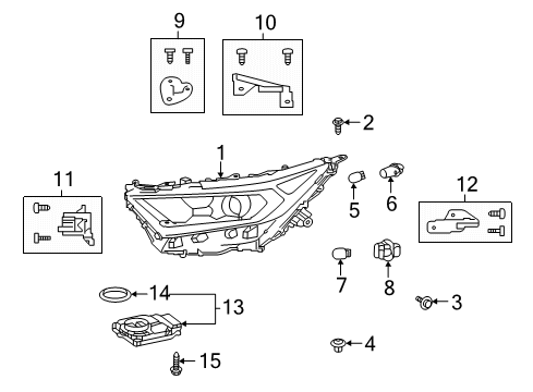 2020 Toyota RAV4 Bulbs Repair Bracket Diagram for 81194-42050