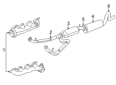 2005 Ford E-150 Exhaust Components, Exhaust Manifold Extension Pipe Diagram for 5C2Z-5A212-FA