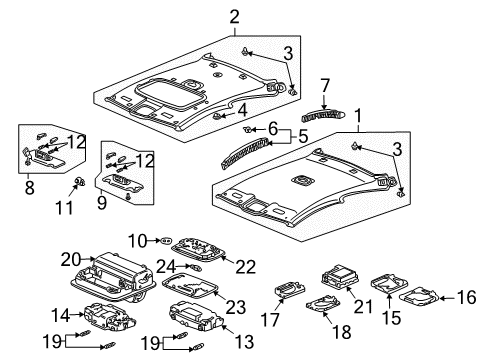 2003 Honda Accord Interior Trim - Roof Holder, Sunvisor *NH220L* (CLEAR GRAY) Diagram for 88217-S01-A01ZA