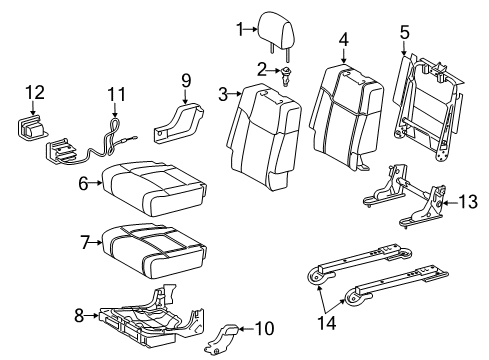 2015 Toyota Tundra Rear Seat Components Pad, Rear Seat Cushion Diagram for 71611-0C131