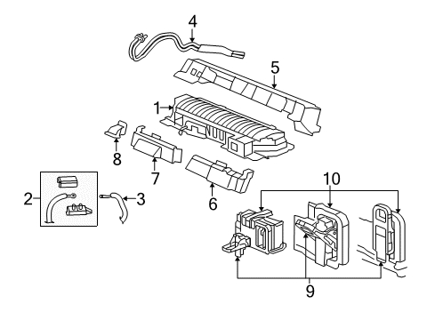 2009 Dodge Durango Hybrid Components Battery Positive Cable Diagram for 55080002AG