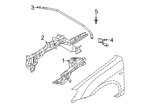 2007 Kia Spectra5 Structural Components & Rails Panel Assembly-Fender Apron Diagram for 645022F011