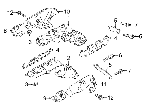 2019 Genesis G90 Exhaust Manifold Protector-Heat Diagram for 28526-3F550