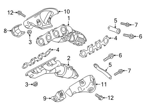 2019 Genesis G90 Exhaust Manifold Protector-Heat, LH Diagram for 28525-3F500