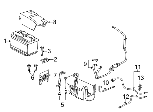 2015 Cadillac XTS Battery Negative Cable Diagram for 22893831