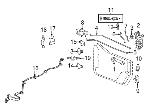 2013 Jeep Wrangler Keyless Entry Components Wiring-Front Door Diagram for 68062005AB