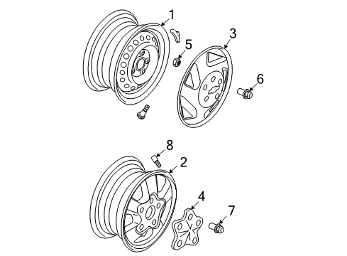 1997 Chevrolet Camaro Wheels Wheel Trim CAP *Chrome Diagram for 9592666