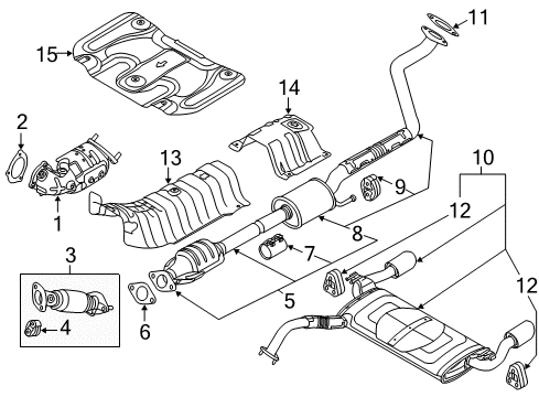 2017 Kia Forte5 Exhaust Components Muffler Assembly-Center Diagram for 28650B0750