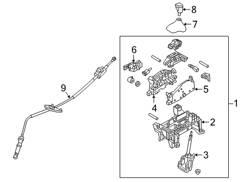 2019 Hyundai Elantra GT Console Lever Assembly-Automatic Transmission Diagram for 46700-G3110