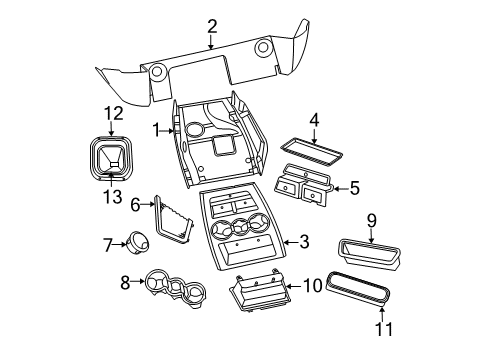 2008 Dodge Ram 1500 Front Console Boot-Gear Shift Lever Diagram for 55366042AB