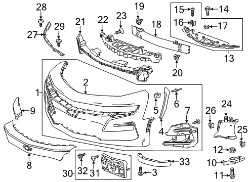 2021 Chevrolet Camaro Bumper & Components - Front Air Duct Diagram for 84446525