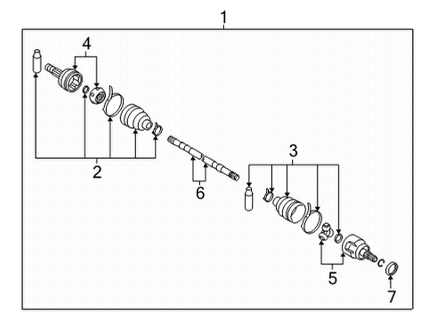 2021 Nissan Rogue Drive Axles - Rear Boot Kit-Dust, Rear Drive Shaft Repair Diagram for C9741-6RE0A