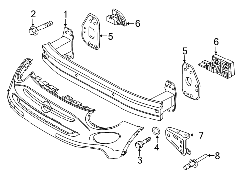 2021 Fiat 500X Bumper & Components - Front Washer Diagram for 6106668AA