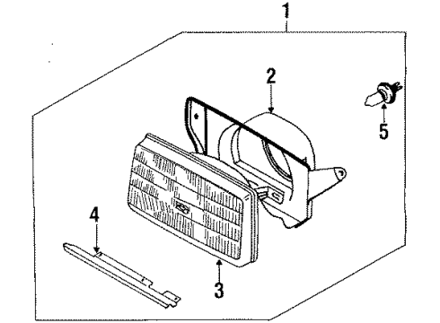 1988 Nissan Stanza Bulbs Headlamp Assembly-Passenger Side Diagram for 26010-29R02