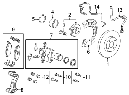 2017 Chevrolet Spark Brake Components Front Speed Sensor Diagram for 42437120