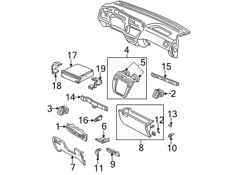2004 Acura MDX Cluster & Switches, Instrument Panel Screw-Washer (4X16) (Po) Diagram for 90104-S3V-000