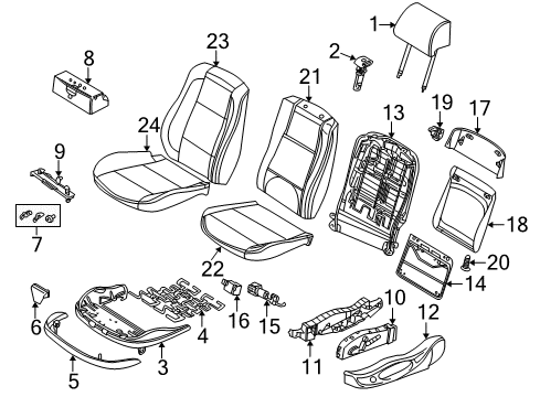 2000 BMW X5 Lumbar Control Seats Clip Diagram for 52108175054