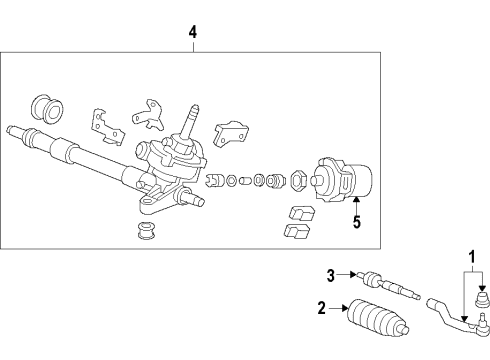 2012 Honda Civic Steering Gear & Linkage EPS Unit Diagram for 39980-TR3-A01