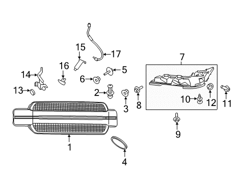 2019 Ford F-150 Parking Aid Washer Hose Diagram for JL3Z-17A605-B