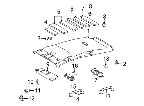 2015 Toyota Venza Interior Trim - Roof Dome Lamp Diagram for 81360-06060-B1