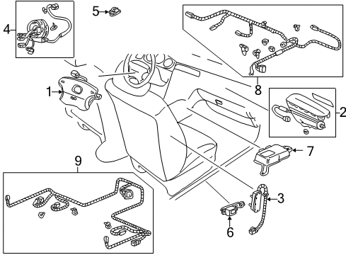 2003 Acura RL Air Bag Components Module Kit, Driver Side Side Airbag Diagram for 06788-SZ3-A82